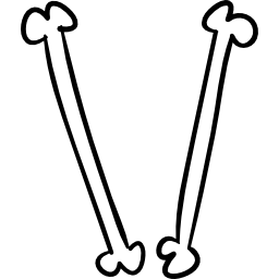 contorno di due ossa icona
