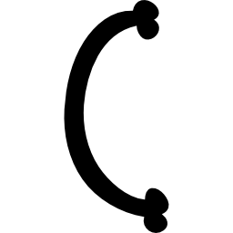 typografia kości wypełniona literą c ikona