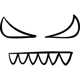 occhi e denti del diavolo di halloween icona