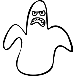 Halloween ghost outline scary shape icon