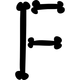 채워진 뼈 할로윈 인쇄술의 문자 f icon
