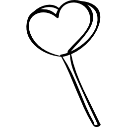 bastoncino lecca lecca a forma di cuore icona