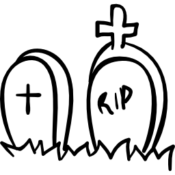 halloweenowe nagrobki na cmentarzu ikona