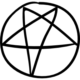 Star of black magic in a circle icon