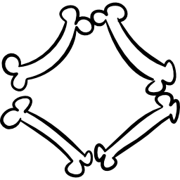 Halloween rhomb or diamond of bones outline icon