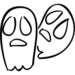 Ghosts couple outlines icon
