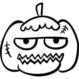 het lelijke hoofd van het de pompoenmonster van halloween icoon