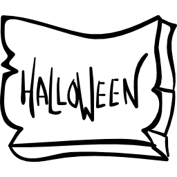 contorno de sinal de madeira sujo de halloween Ícone