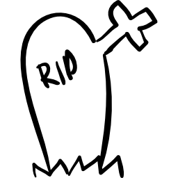 Halloween tombstone with a cross icon