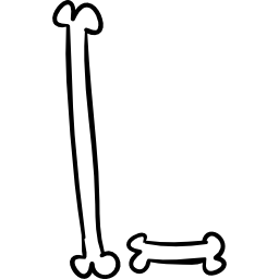 esquema de huesos de letra l de tipografía de halloween icono