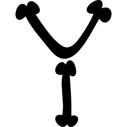 Буква y заполненной типографии костей Хэллоуина иконка