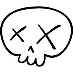 osso disegnato a mano del cranio di halloween icona
