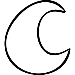Crescent moon hand drawn outlined shape icon