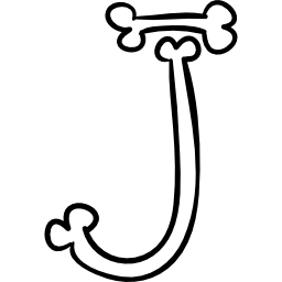 뼈 타이포그래피 개요의 문자 j icon