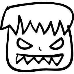 Halloween ugly monster face icon