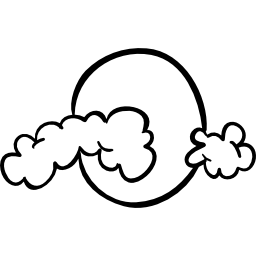 구름 윤곽선으로 할로윈 보름달 밤 icon