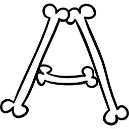 Буква a из набросков типографии костей Хэллоуина иконка