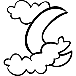 noite nublada de halloween com lua crescente Ícone