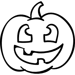 Halloween pumpkin head outlined smile icon