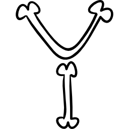 Letter Y of bones outlined typography of Halloween icon