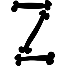litera z wypełnionych kości typografia halloween ikona