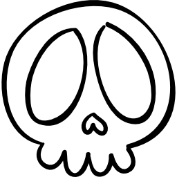 halloweenowa czaszka ręcznie rysowane kości ikona