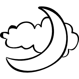Halloween moon and cloud icon