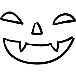 Bad Halloween face of mouth nose and eyes outlines icon