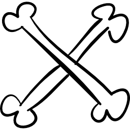 kruis van botten omtrek icoon