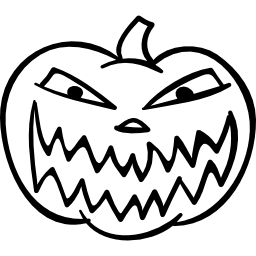 Horrible Halloween pumpkin head outline icon