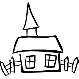 House hand drawn building icon