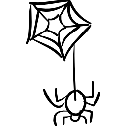 araña colgando de la web icono
