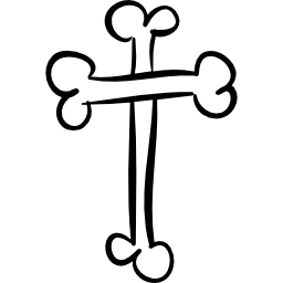 Bones cross religious Halloween sign outline icon