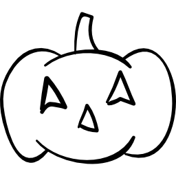 Halloween pumpkin head without mouth icon