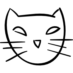 Halloween cat face outline icon