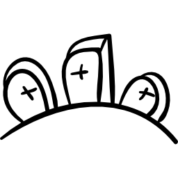 Halloween cemetery tombs outline icon