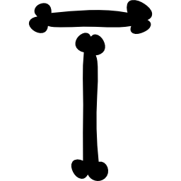 할로윈의 채워진 뼈 인쇄술의 문자 t icon