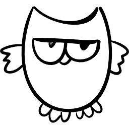 Owl night bird outline icon