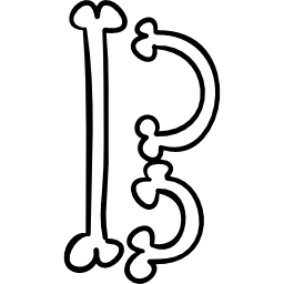 骨の文字 b の輪郭を描かれたタイポグラフィ icon