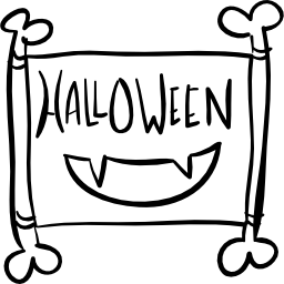 halloweenowy sygnał z kośćmi ikona