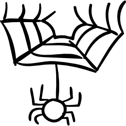 halloween-spinnenweb met het hangende dier icoon