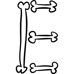 litera e kości przedstawiła typografię halloween ikona