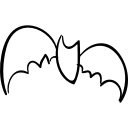 halloween vliegende geschetste vleermuis icoon