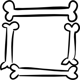Halloween square frame of bones outlines icon