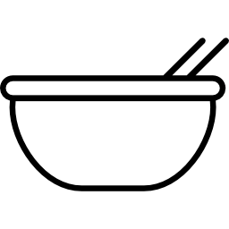 Китайская миска для еды с палочками для еды иконка