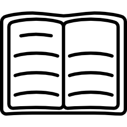 libro de texto abierto esquema icono