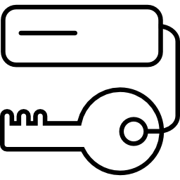 Ключ с контуром этикетки иконка