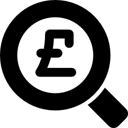 拡大鏡の下のユーロ icon