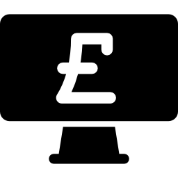 signo de libra en la pantalla del monitor icono