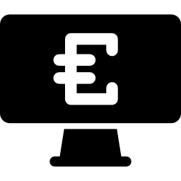 signe de devise euro sur l'écran du moniteur Icône